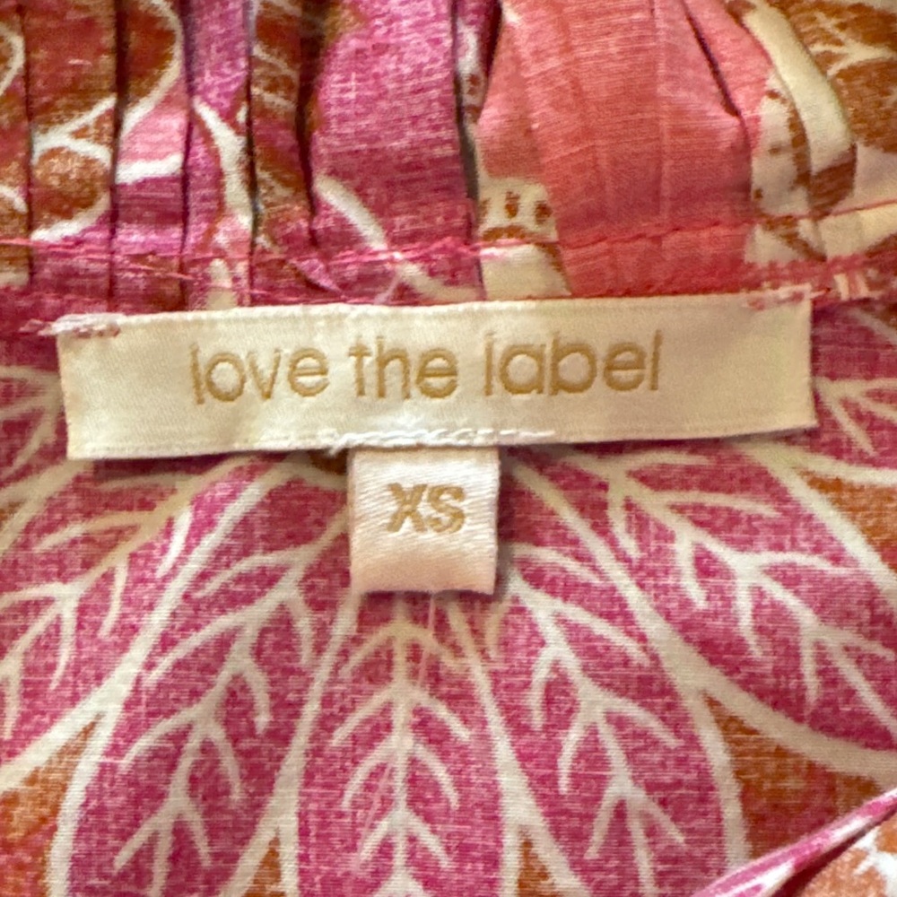 Anthropologie Love The Label Berna Floral Ruffled Top in Clementine Pink Print - Picture 4 of 8
